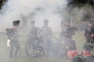 Rauch der Kanone Siegesfest Großbeeren 2022 Schlachtaufzug
