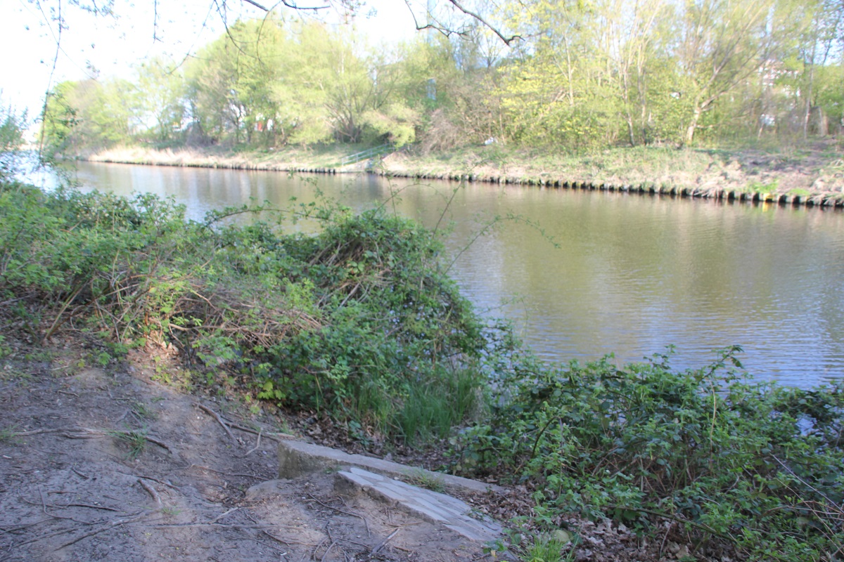 Uferböschung Teltowkanal neben Teltow-werft