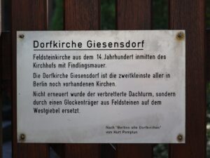 Tafel Dorfkirche Giesendorf