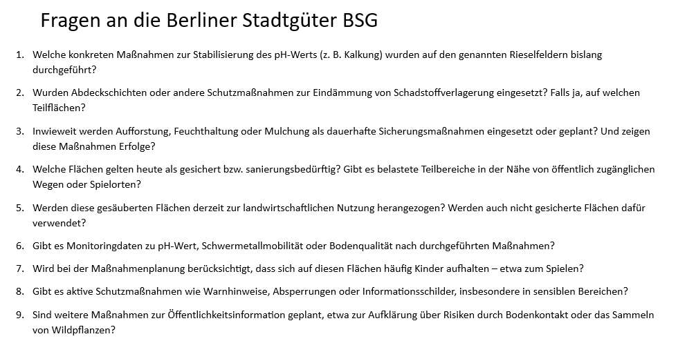 Fragen an BSG